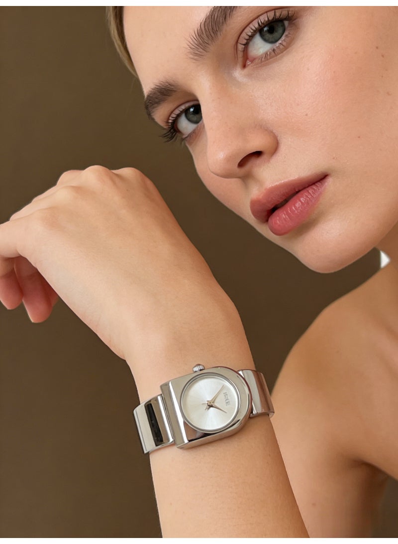 اياكي IEKE Best-Selling Silver Bangle Watch - Minimalist White Dial Women's Quartz Wristwatch (Trending Hot Item) - Image 2