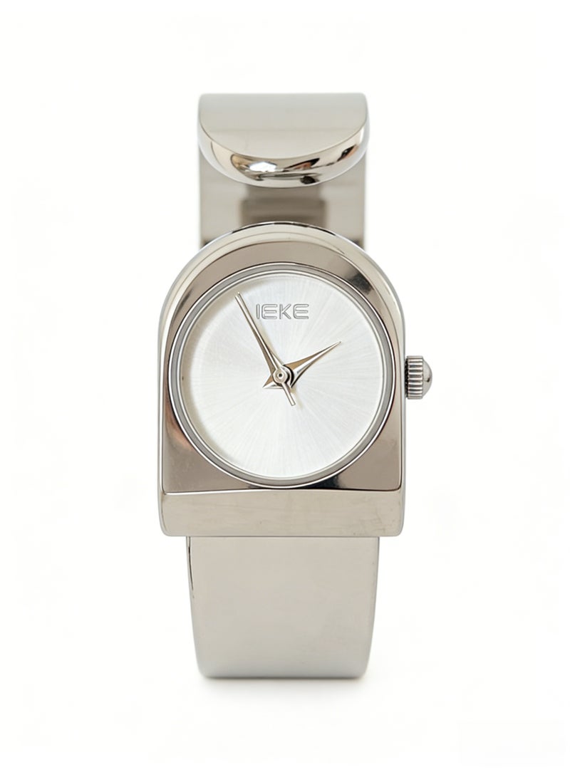 اياكي IEKE Best-Selling Silver Bangle Watch - Minimalist White Dial Women's Quartz Wristwatch (Trending Hot Item) - Image 1