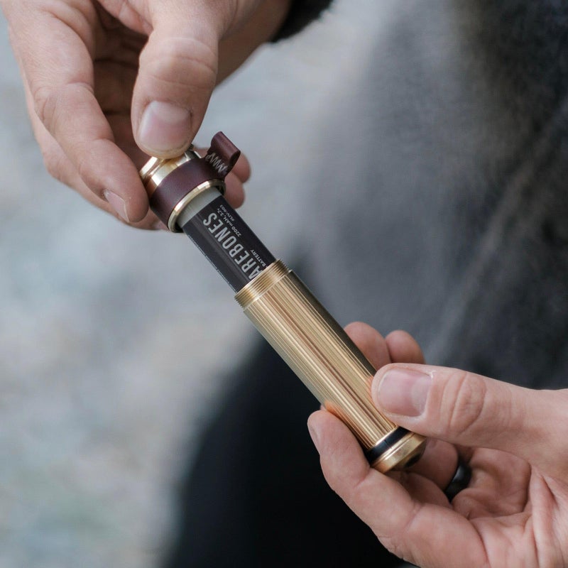 Barebones Mini Flashlight - Brass, Vintage-Style Rechargeable Flashlight with Adjustable Brightness, Magnetic Base, and Candle Flicker Mode â€“ Compact Travel and Camping Light - Image 5