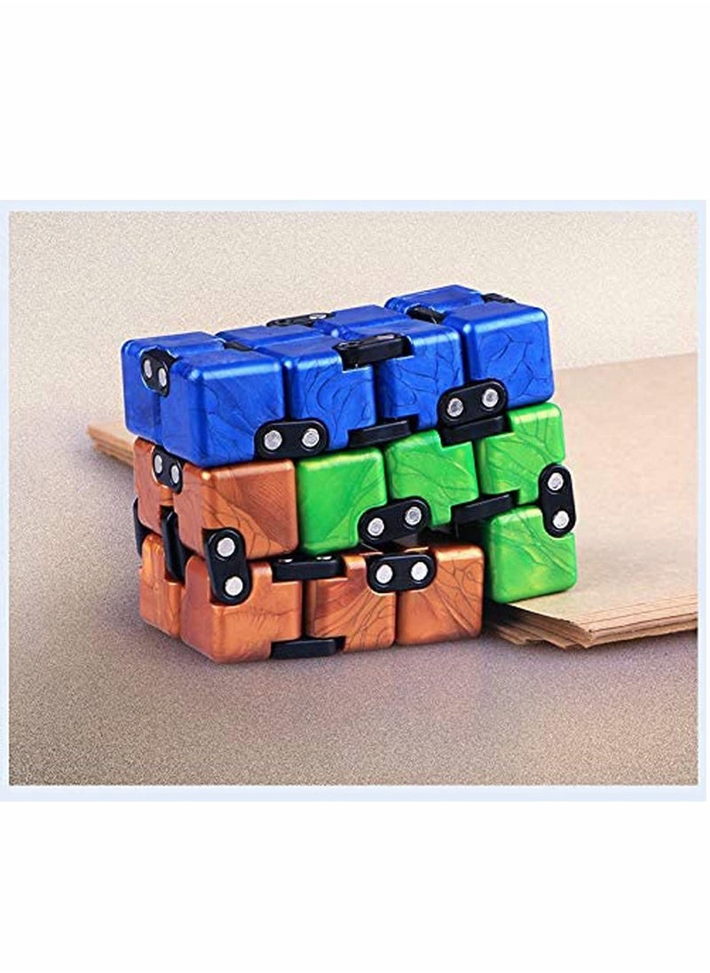 KASTWAVE - Infinity Cube Fidget Toy, Cool Mini Gadget Best for Stress and Anxiety Relief and Kill Time, Special Designed Texture Artistic and Fashion Infinity Fidget Cube, for Kids and Adults (Gold) - Image 1