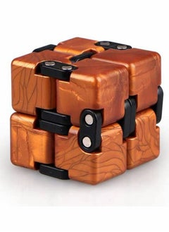 Infinity Cube Fidget Toy, Cool Mini Gadget Best for Stress and Anxiety Relief and Kill Time, Special Designed Texture Artistic and Fashion Infinity Fidget Cube, for Kids and Adults (Gold)