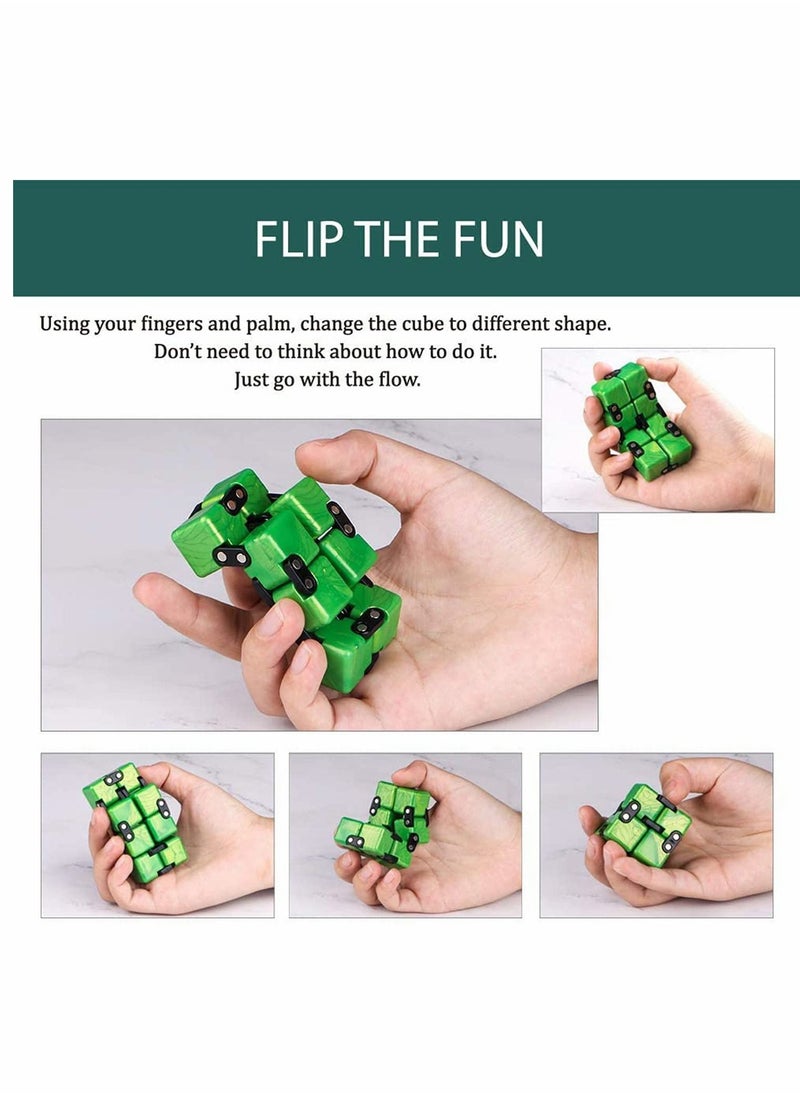 KASTWAVE - Infinity Cube Fidget Toy, Cool Mini Gadget Best for Stress and Anxiety Relief and Kill Time, Special Designed Texture Artistic and Fashion Infinity Fidget Cube, for Kids and Adults (Gold) - Image 1