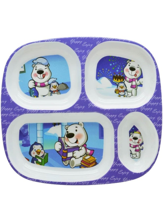 DINEWELL طبق مستطيل للأطفال من داينويل وقت الدراسة - Image 1