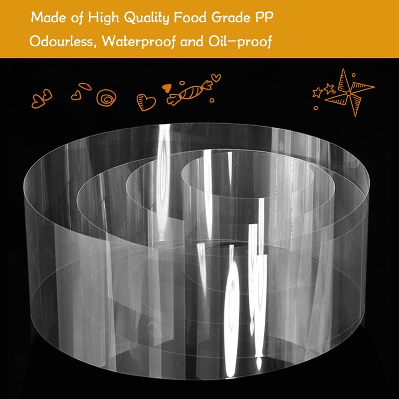 YQL Cake Collar 10 Inch,Acetate Collar Roll DIY Acetate Sheet Baking Transparent Mousse Surrounding Edge Clear Cake Strips for Baking Decorate Shaker Cards Making (10x394 Inch) - Image 4