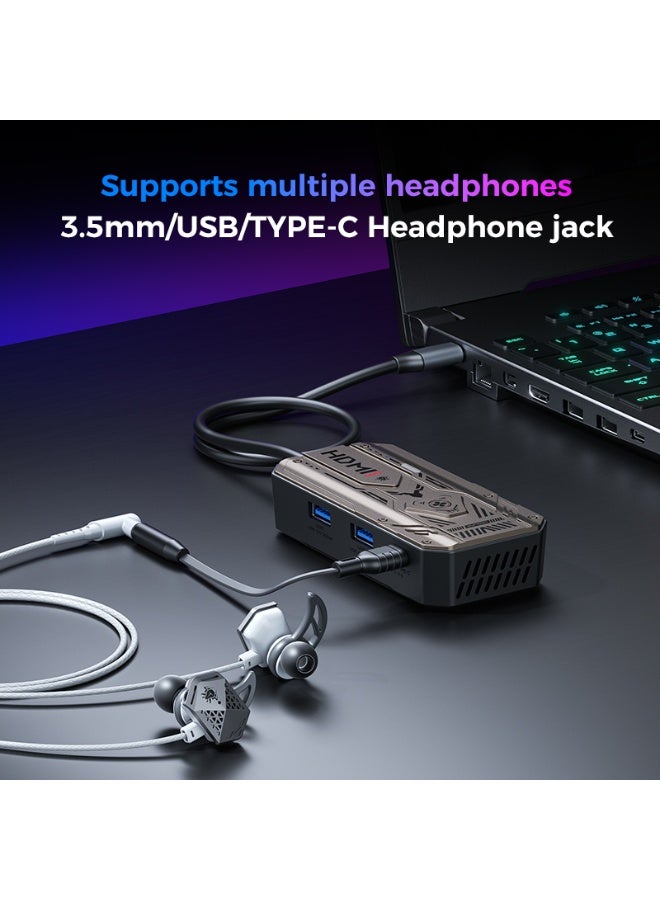 بليكستون محوّل بليكستون جي اس 6 متعدد الوظائف 6 في ١ بمنفذ تايب-سي، يدعم تسجيل الفيديو والصوت، ويعمل كقاعدة ألعاب لهواتف ريد ماجيك، والآيباد، والآيفون، والهواتف المحمولة، واللابتوبات، وأجهزة سامسونغ والأجهزة العاملة بنظام أندرويد - Image 2