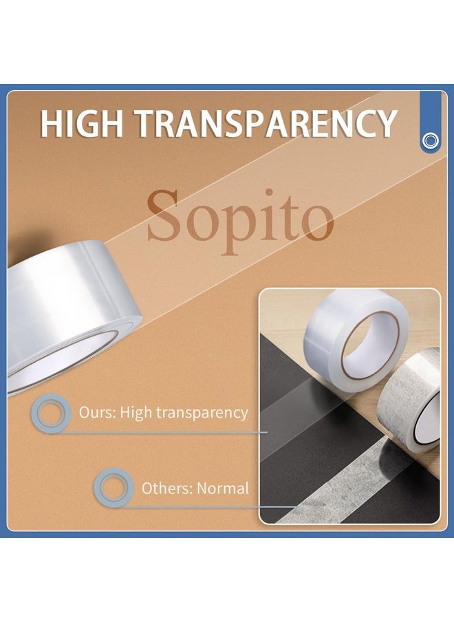 Sopito Shipping Tape No Noise Family Use Packing Tape With Dispenser 1.88 X 2362''(65.6 Yds) Heavy Duty Clear Tape Refills 6 Rolls  - Image 3
