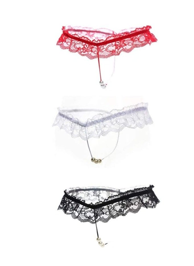 Generic 3 Pcs Women Low Rise G-String Thong Panty Underwear Briefs  - Image 1