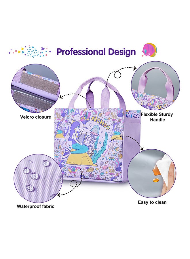 Nohoo حقيبة تعليمية للأطفال / حقيبة غداء يدوية حورية البحر - أرجوانية - Image 3