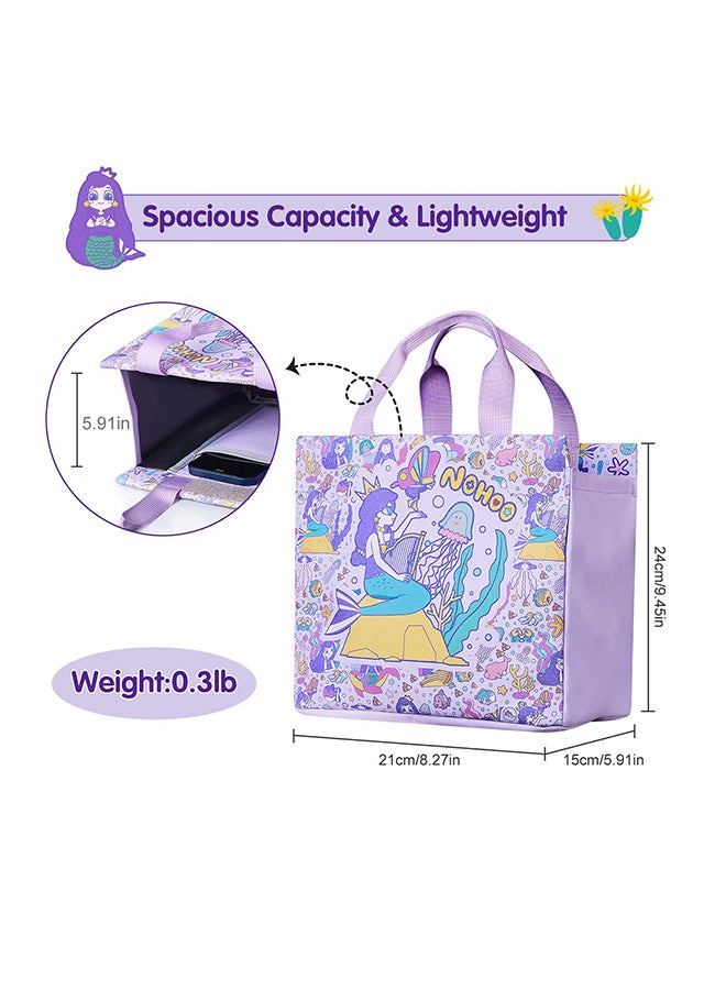 Nohoo حقيبة تعليمية للأطفال / حقيبة غداء يدوية حورية البحر - أرجوانية - Image 2
