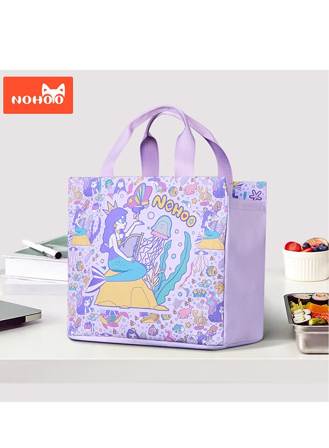 Nohoo حقيبة تعليمية للأطفال / حقيبة غداء يدوية حورية البحر - أرجوانية - Image 4