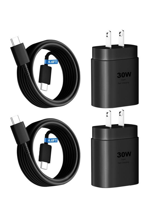 DiHines 30W USB C Phone 15 Charger Fast Charging Block for iPhone 15/15 Pro Max/15 Pro/15 Plus/Samsung Galaxy S23 Ultra/S23/S23+/S22/S22 Ultra/S22+/S21 Ultra/S20 Ultra/Note 20 & 6.6Ft USB C Charger Cable - Image 1