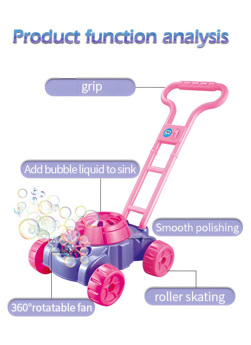 GROIC - Bubble Lawn Mower for Toddlers,Bubbles Blowing Push Toys for Kids, Bubble Machine,Outside Toys for Toddlers,Electronic Bubble Blower Machine - Image 1