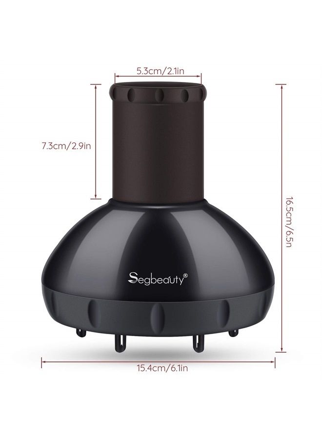 Segbeauty موزع هواء عميق للشعر المجعد، موزع هواء قابل للتعديل، ملحق احترافي لتجفيف الشعر بسرعة بدون تجاعيد يناسب معظم مجففات الشعر بفوهة من 1.57" إلى 1.97" - Image 5