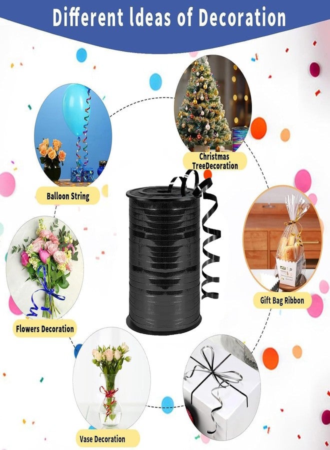 WFAUIBR Premium Black Curling Ribbon, 1/5" Wide x 500 Yards,for Gift Wrapping Balloon Ribbon, Balloon String, for Party Birthday Wedding Decoration, Art Crafts, Florist Flower - Image 4