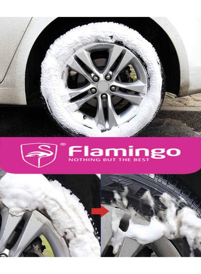 Flamingo Car Tire Foam Polish (650ml) - Powerful Tire & Wheel Cleaner and Shine Restorer | Long-Lasting Dazzling Wet Look for Car Care - Image 5
