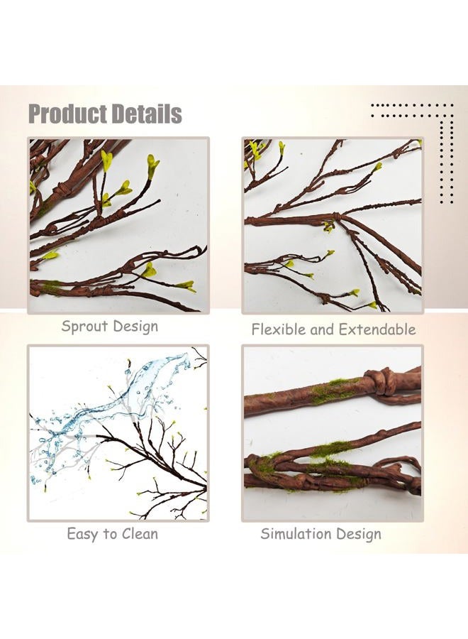 nuuubik 118 Inches Artificial Fake Tree Branches for Decoration, Malleable Floral Tree Branches with Sprout, Twigs Vines Ivy Rattan Grapevines Wall Fake Hanging Plants, Arch Jungle for Home Wedding - Image 3