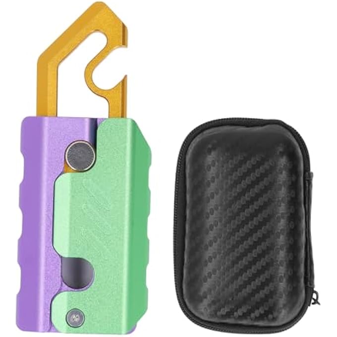 Vomeko 3D Printing Fidget Knife Toy for Adults,Knife Toy,Carrot Knife Toy, G RAVITY Anxiety Relief Bottle Opener Aluminium Alloy Portable Carrot Knife Toy with Storage Bag - Image 1