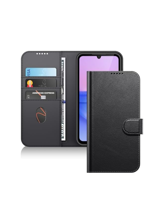 Jetech JETech Wallet Case for Samsung Galaxy A15 5G / 4G 6.5-Inch, Shockproof PU Leather Magnetic Flip Cover with Card Holder, Stand Feature and Full Camera Protection (Black) - Image 1