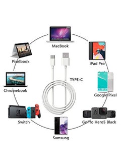 ELTRAZONE USB Type C Cable USB C Charger Cable Fast Charging Cord Compatible Huawei Samsung Galaxy S9 S8 Plus Note 9/8, LG G6 G7, Moto G6 Play, Google Pixel XL 3/3 XL White Color  - Image 4