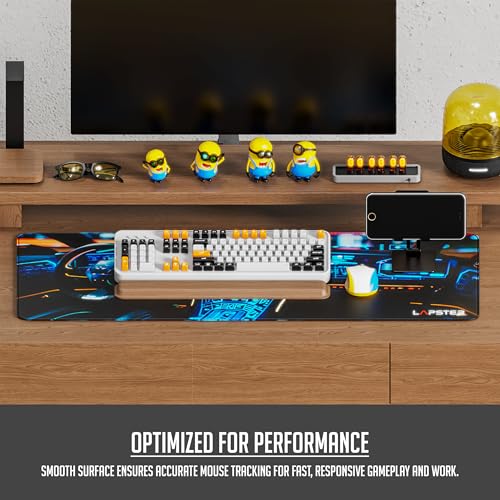ls lapster Lapster Dashboard Design Desk mat (800 mm x 300 mm x 2 mm) Mouse pad Gaming | Mouse mat | Curated Stitched Edges| Non-Slip Rubber Base|Keyboard and Mouse pad for Home & Office(Dashboard) - Image 2