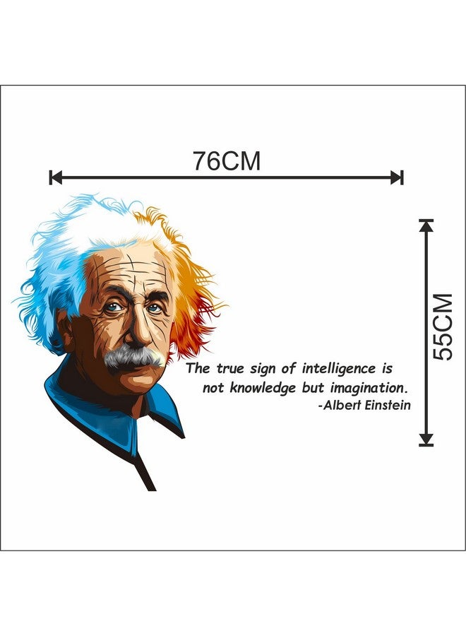 Sticker Yard Albert Einstein Imagination Quote Vinyl Wall Sticker for Living Room/Bedroom/Office and All Decorative Wall Stickers Size 76X55CM - Image 4