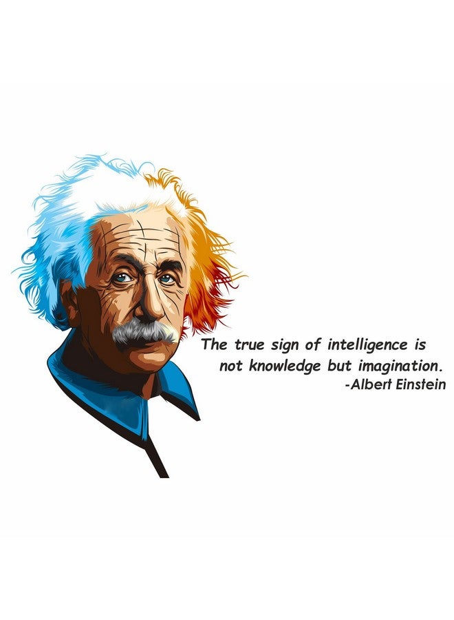 Sticker Yard Albert Einstein Imagination Quote Vinyl Wall Sticker for Living Room/Bedroom/Office and All Decorative Wall Stickers Size 76X55CM - Image 1