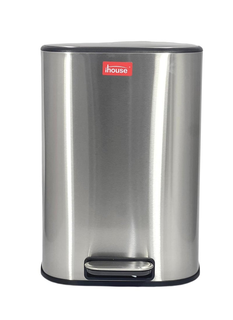 Home Maker 12L Stainless Steel Pedal Bin – Soft-Close Lid, Fingerprint-Resistant, Hands-Free Trash Can for Home & Office 