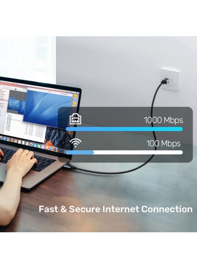 UNITEK كابل USB-C إلى Ethernet – LAN جيجابت، توصيل وتشغيل، دعم Thunderbolt 3/4، غلاف من الألمنيوم - Image 4