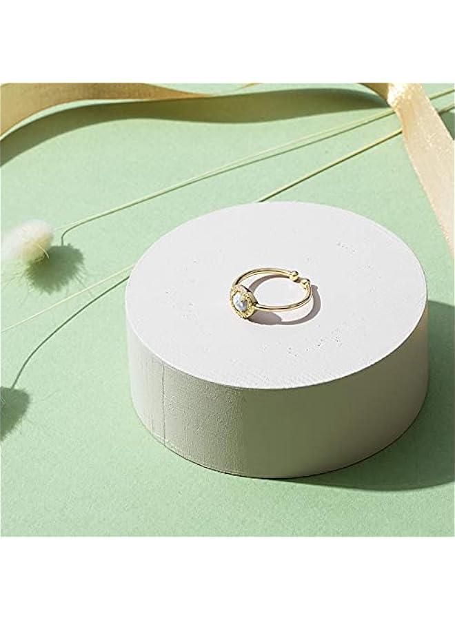 PAVOI 14K Gold Plated Adjustable Created Opal Rings - Stacking Rings for Women - Image 3