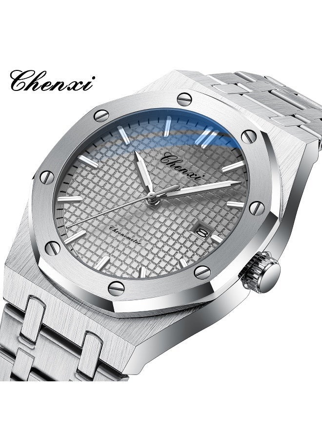 Chenxi Men’s Quartz Wrist Watch with Luxury Modern Design, Water Resistant, Scratch-Resistant Glass, Full Stainless Steel with Elegant Box - Image 3