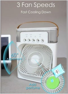 Generic Portable Mist Sprinkler Fan With 5 Water Outputs And 3 Speeds And 7 Different LEDs Light Colours 600ml Capacity  - Image 3
