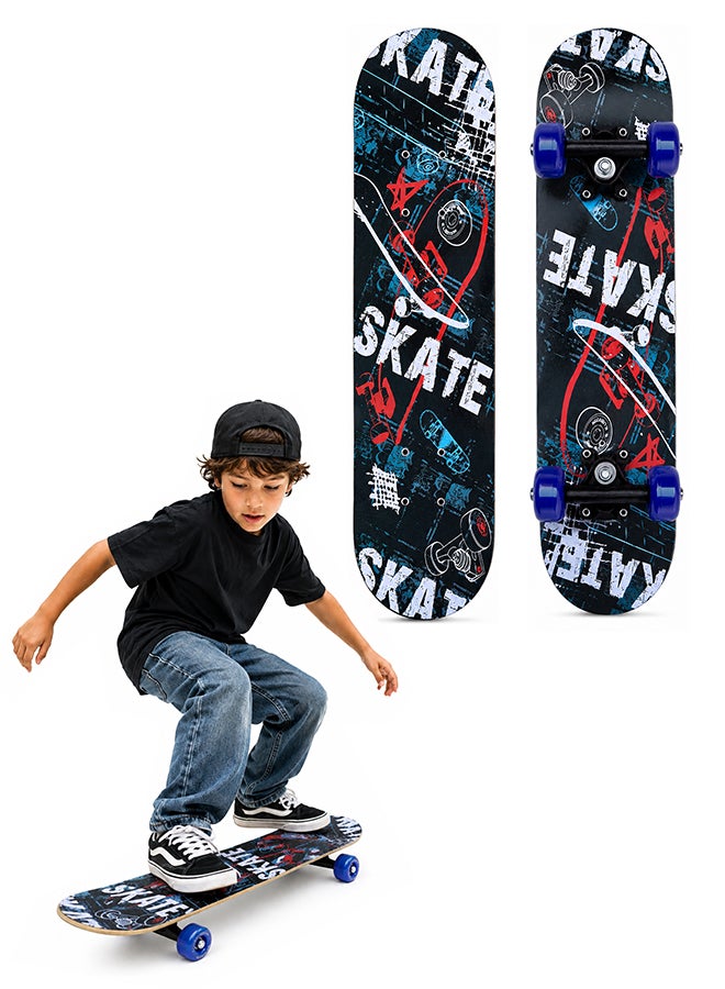 DBLEW Complete Standard Skateboards With PU Wheels For Beginners Boys Girls Teenager Wooden Canadian Maple Cruiser Pro Skate Board - Image 1
