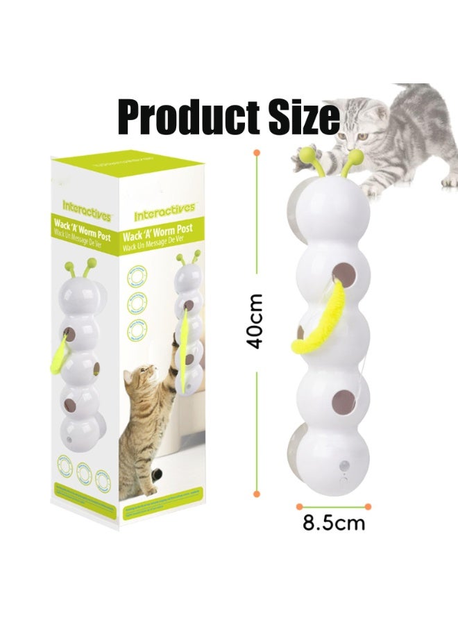 A.M Smart Motion Cat Toy for Natural Hunting Play: The Cat Toy mimics real prey with unpredictable, worm-like twitches that awaken your cat’s natural instincts for chasing, batting, and pouncing Interactive Fun with Worm Design: This happy Luna cat toy features a unique worm design that moves playfully to keep your cat mentally engaged and physically stimulated throughout the day Smart Motion Cat Toy with Worm Design: Designed for both solo and supervised play, this smart motion cat toy with worm design encourages healthy activity and supports emotional well-being in indoor cats Space-Saving Wall & Window Mount: The Cat Toy easily mounts on any flat surface like walls or windows, turning vertical space into a compact yet exciting play zone for your feline friend Durable and Safe for Daily Use: Made with sturdy ABS plastic, this smart motion cat toy with worm design is built to last through energetic play while being safe and easy to clean - Image 2