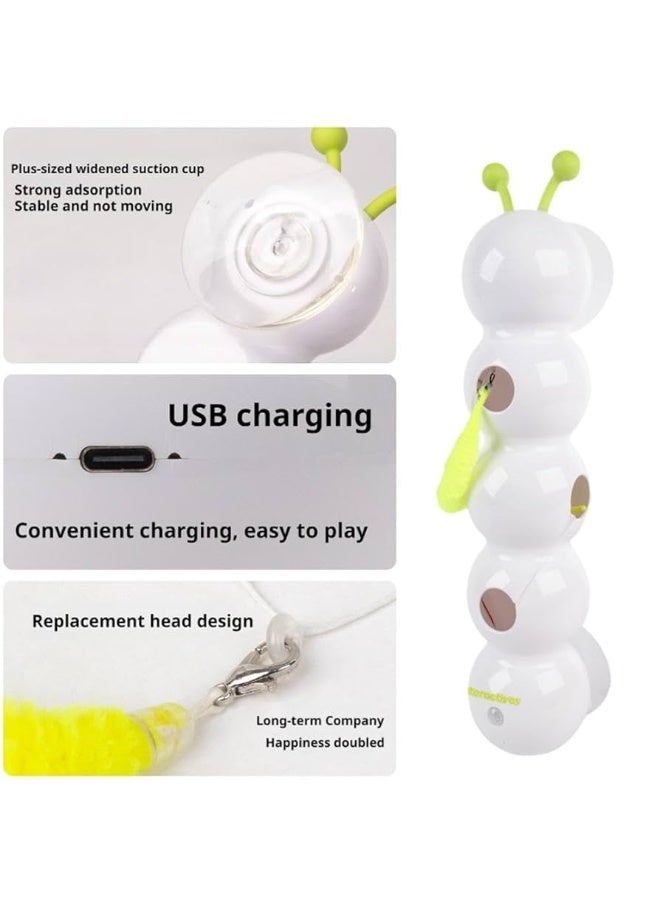 A.M Smart Motion Cat Toy for Natural Hunting Play: The Cat Toy mimics real prey with unpredictable, worm-like twitches that awaken your cat’s natural instincts for chasing, batting, and pouncing Interactive Fun with Worm Design: This happy Luna cat toy features a unique worm design that moves playfully to keep your cat mentally engaged and physically stimulated throughout the day Smart Motion Cat Toy with Worm Design: Designed for both solo and supervised play, this smart motion cat toy with worm design encourages healthy activity and supports emotional well-being in indoor cats Space-Saving Wall & Window Mount: The Cat Toy easily mounts on any flat surface like walls or windows, turning vertical space into a compact yet exciting play zone for your feline friend Durable and Safe for Daily Use: Made with sturdy ABS plastic, this smart motion cat toy with worm design is built to last through energetic play while being safe and easy to clean - Image 5