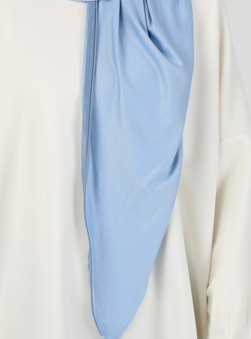 Ecardin Zippered Viscose Hijab - Baby Blue - - Image 4