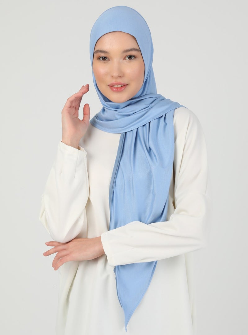 Ecardin Zippered Viscose Hijab - Baby Blue - - Image 1