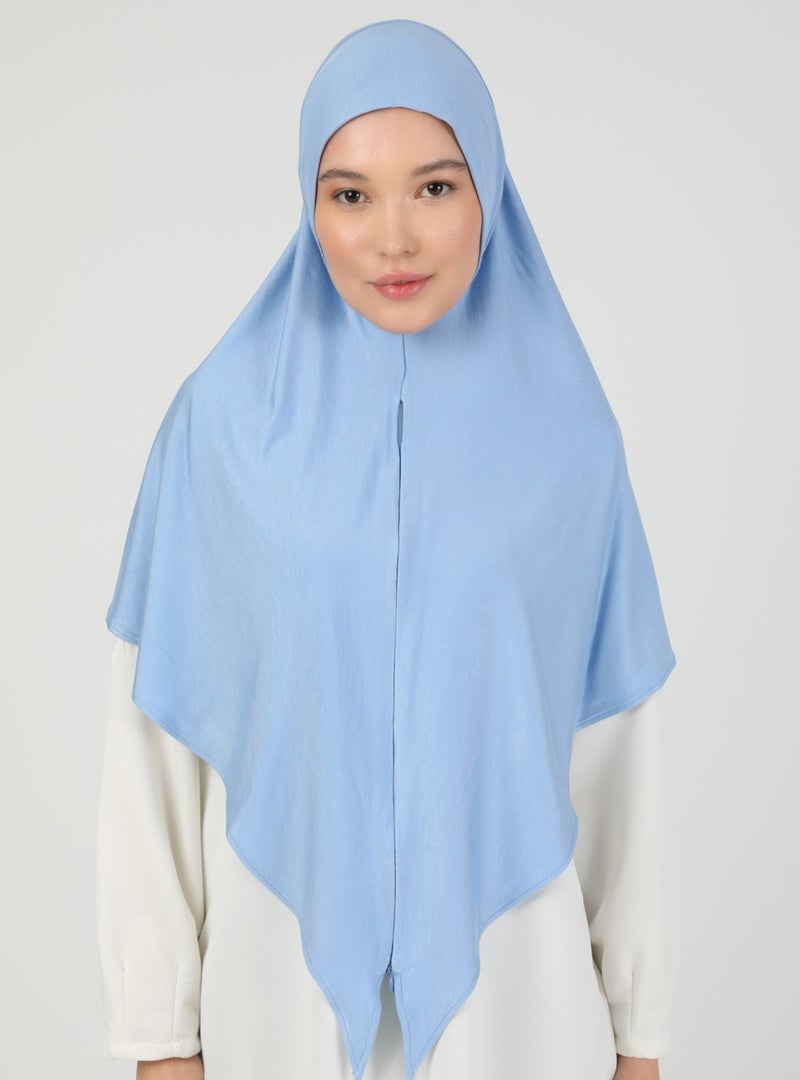 Ecardin Zippered Viscose Hijab - Baby Blue - - Image 2