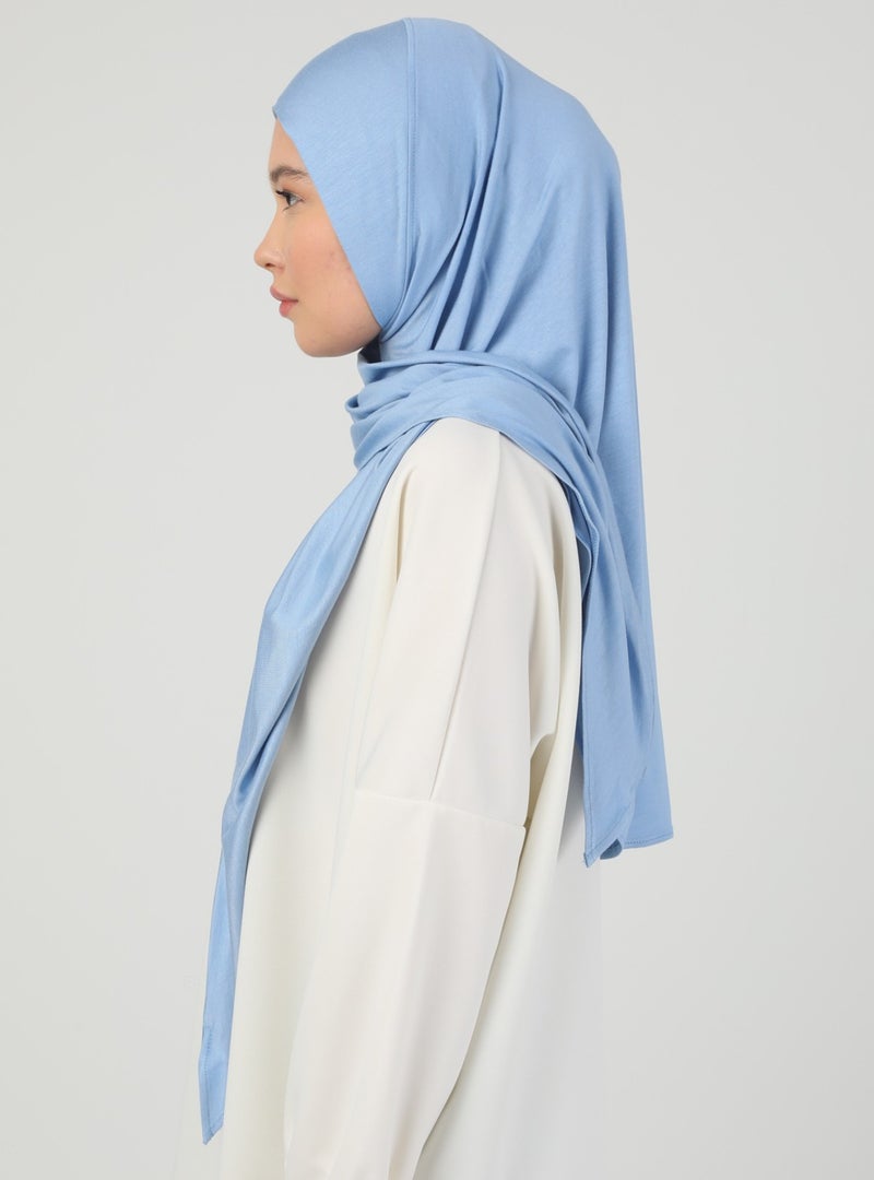 Ecardin Zippered Viscose Hijab - Baby Blue - - Image 3