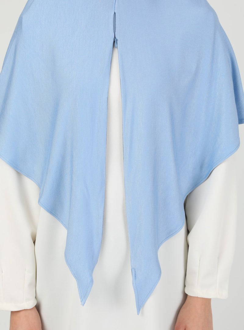Ecardin Zippered Viscose Hijab - Baby Blue - - Image 5