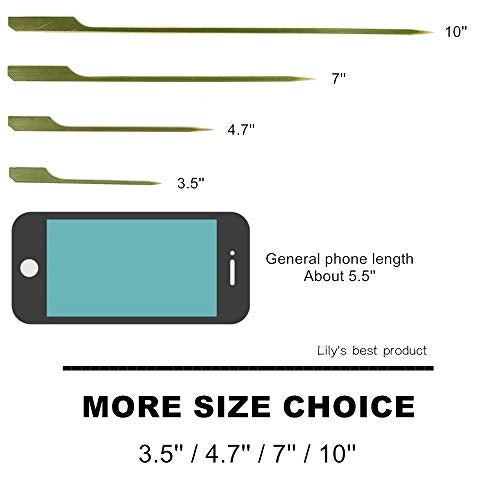 HOPELF 4.7 inch Bamboo Paddle Picks Skewers for Cocktail，Appetizers，Fruit Kabobs，Sandwich，Barbeque Snacks.Wood pick More Size Choices 3.5''/ 4.7''/ 7''/ 10'' (Pack of 100) - Image 5