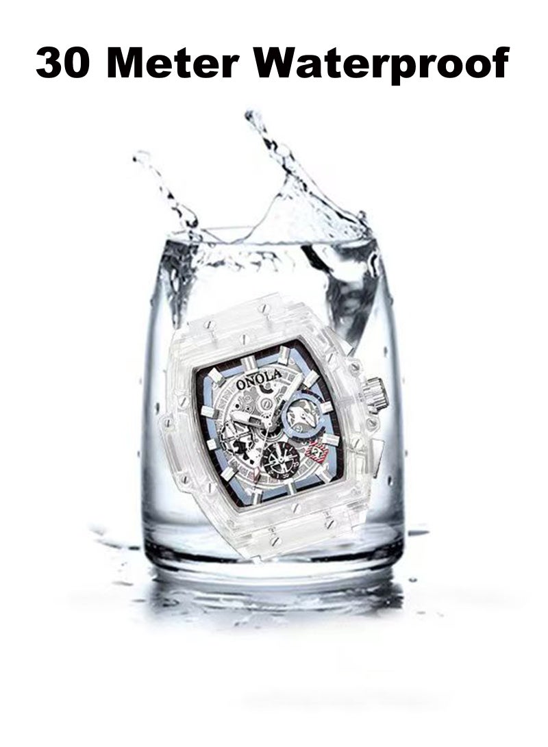 ONOLA Men's Silione Band Casual Quartz Analog Wrist Watch - Image 3