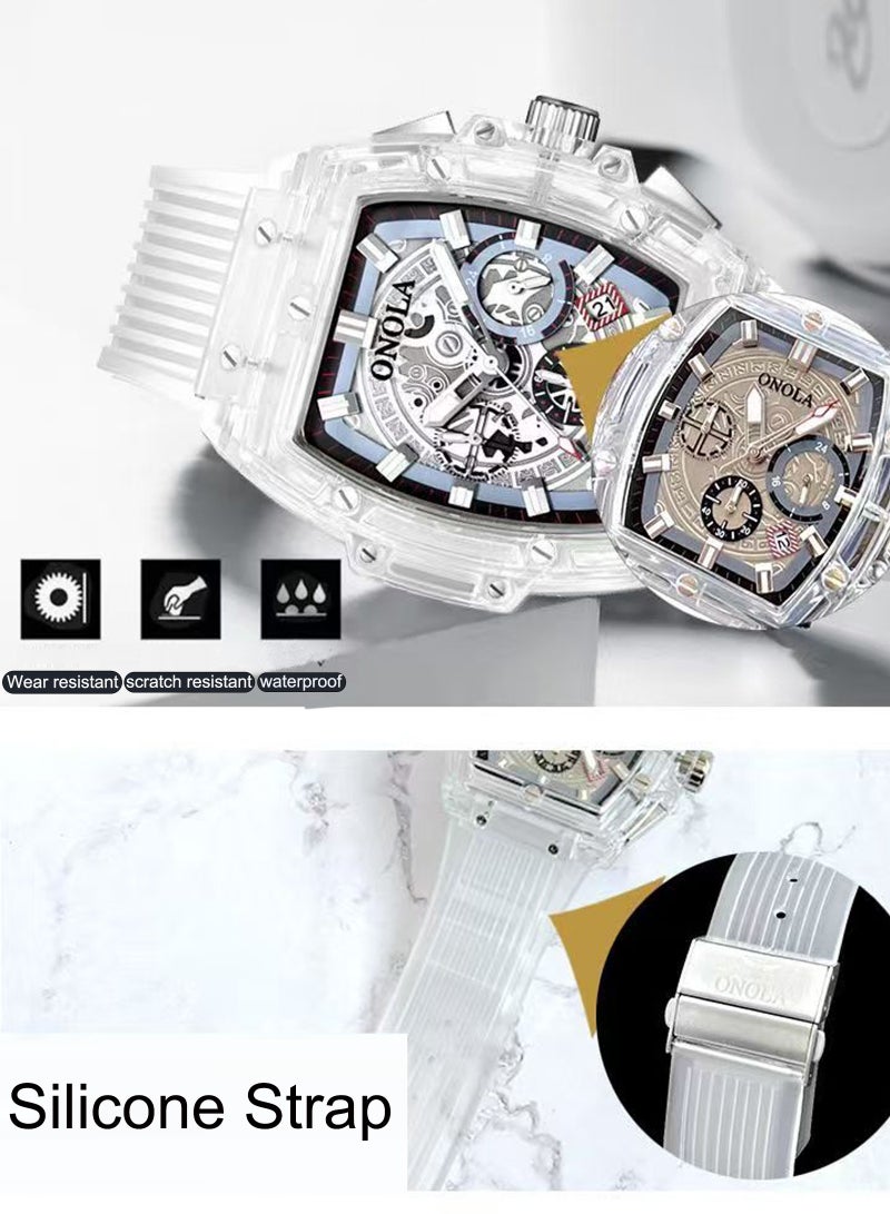 ONOLA Men's Silione Band Casual Quartz Analog Wrist Watch - Image 4