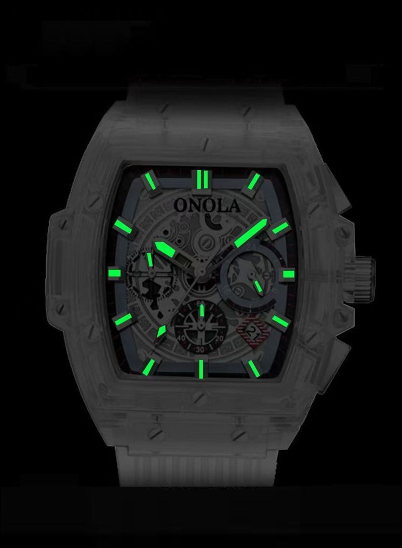 ONOLA Men's Silione Band Casual Quartz Analog Wrist Watch - Image 5