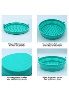 Y&D 2-Pieces Air Fryer Silicone Baking Tray 7.9 Inch Pot / Basket / Foldable Tray for and Oven Accessories (Red/Green)  - Image 4