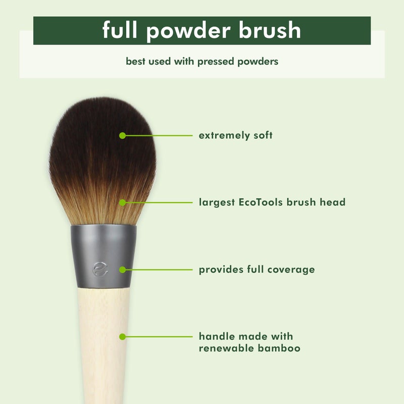 EcoTools Full Powder Brush, Fluffy Makeup Brush For Loose & Pressed Powder, Best For Setting Makeup, Large Brush Head With Soft, Synthetic Bristles, Eco-Friendly & Cruelty-Free, 1 Count - Image 4