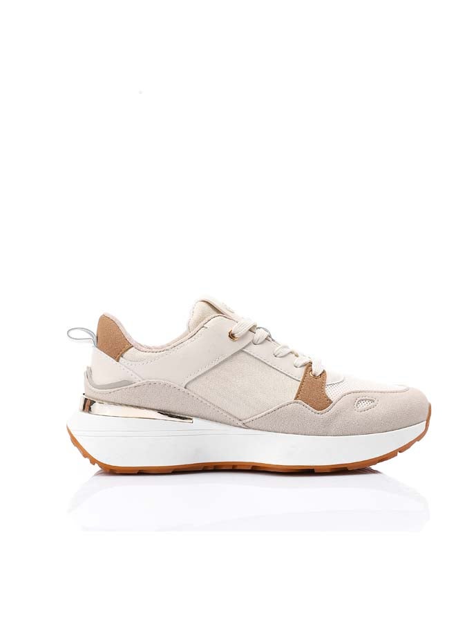 Comfy Flat Sneakers - Beige & Camel