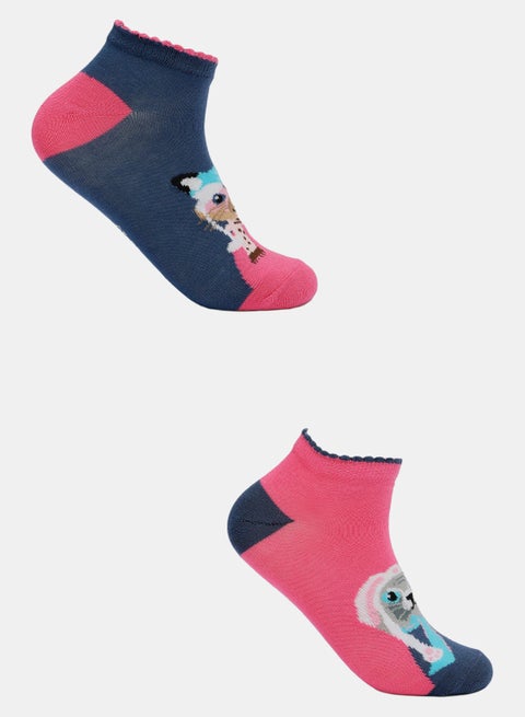 Cookies Girly Cat Print Socks - 2 Pairs