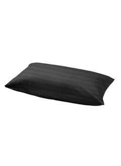 BYFT Tulip (Charcoal) Single Size Flat Sheet and Pillow Covers with 1 cm Satin Stripe (Set of 2 Pcs) 100% Cotton, Soft and Luxurious Hotel Quality Bed linen-300 TC  - Image 3