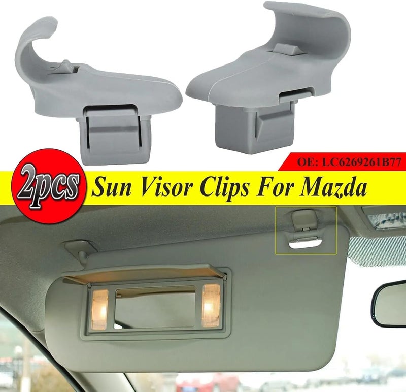 Wivplex 2pcs Gray Car Sun Visor Clip Hook Adapter - Image 5