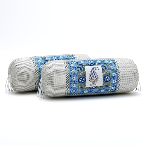 Blizz Mont | Magnolia Collection | Printed Diwan Set | Pure Cotton | Quilted | Set Contains- 8 Pieces (1 Single Bedsheet, 2 Boster Covers, 5 Cushion Covers) (Blue Lily-1+2+5) - Image 3